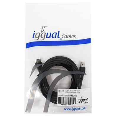 Iggual Cable Usb 20 Tipo Am  Bm Negro 3 Metros
